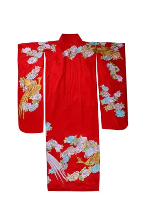 20th Century Japanese Demask Silk Wedding Kimono