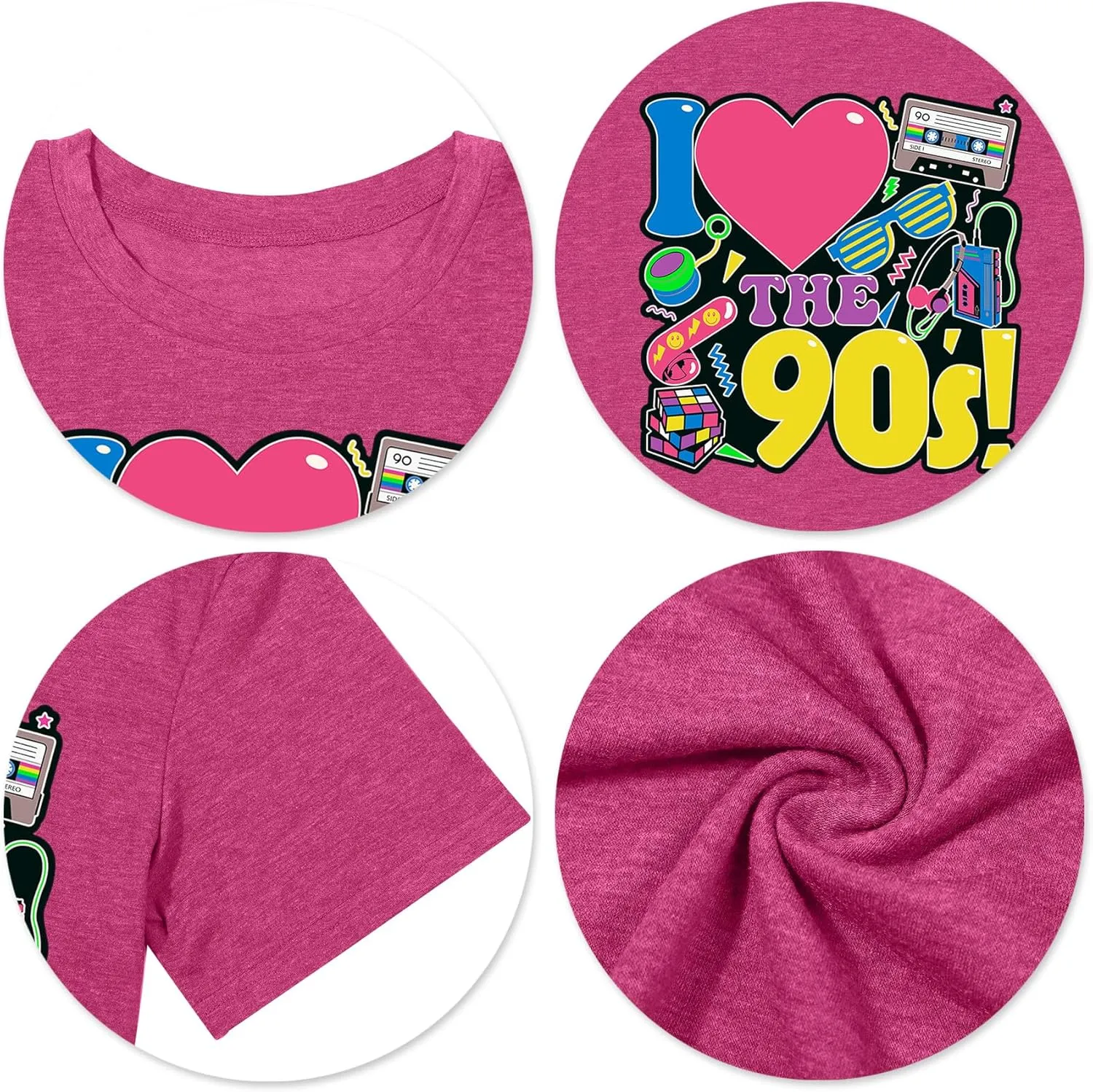 90s Shirt for Women: I Love The 90s Shirt Graphic Vintage Tees 90's Neon Party Outfits Tops