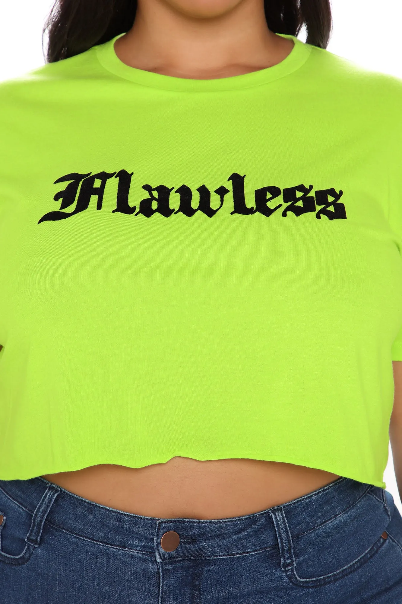Always Flawless Darling Cropped Tee - Neon Green