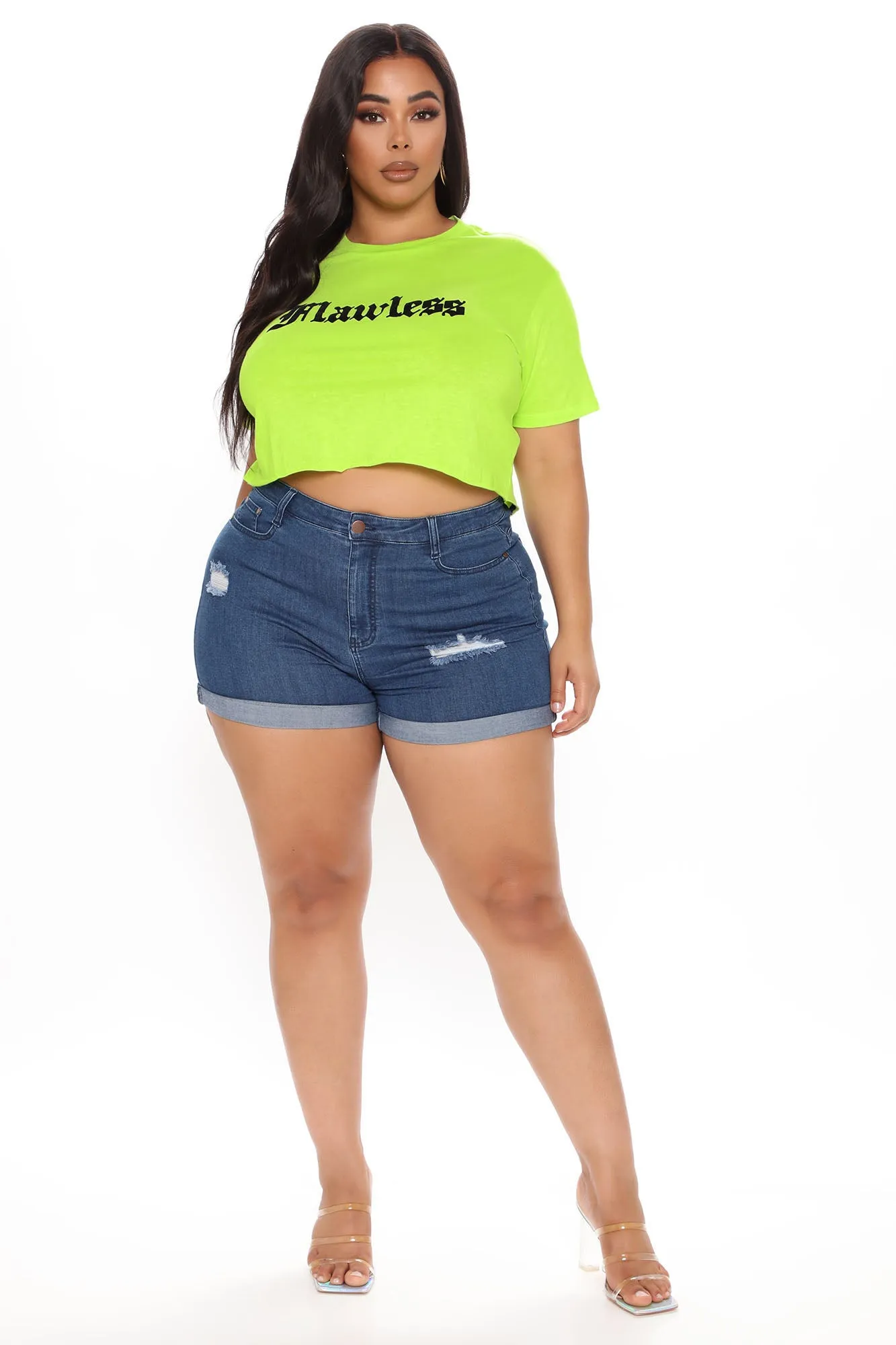 Always Flawless Darling Cropped Tee - Neon Green