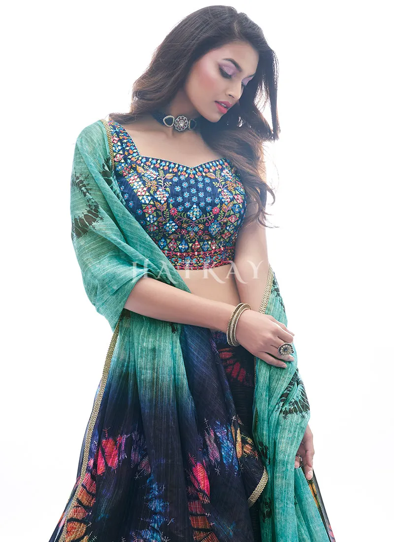 Black Embroidered Festive Lehenga Choli