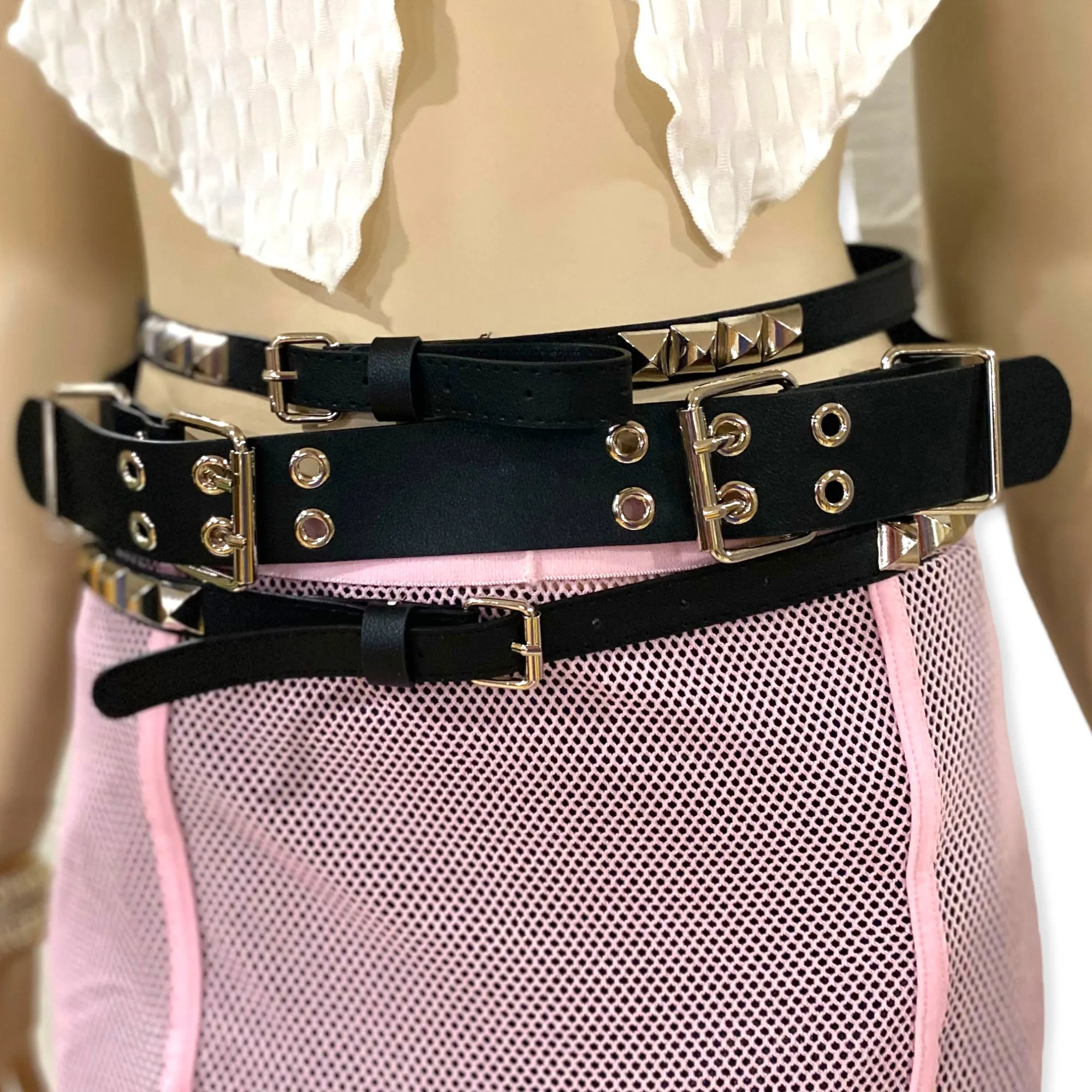Black Studded Wide Fashion Belt
