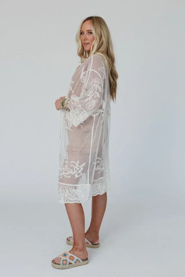 Butterfly Beach Kimono - Ivory