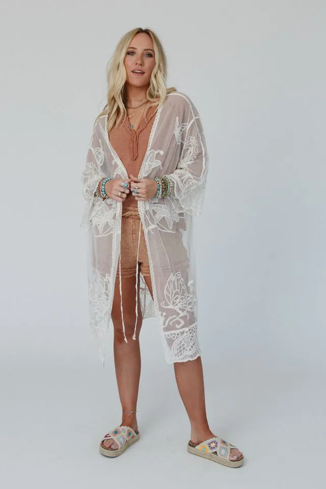 Butterfly Beach Kimono - Ivory