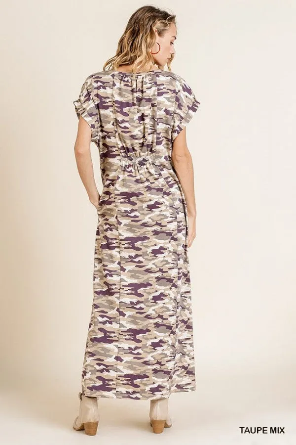 Camo Maxi Dress, Taupe