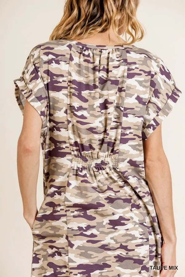 Camo Maxi Dress, Taupe