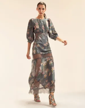 Claude Silk Lamé Dress