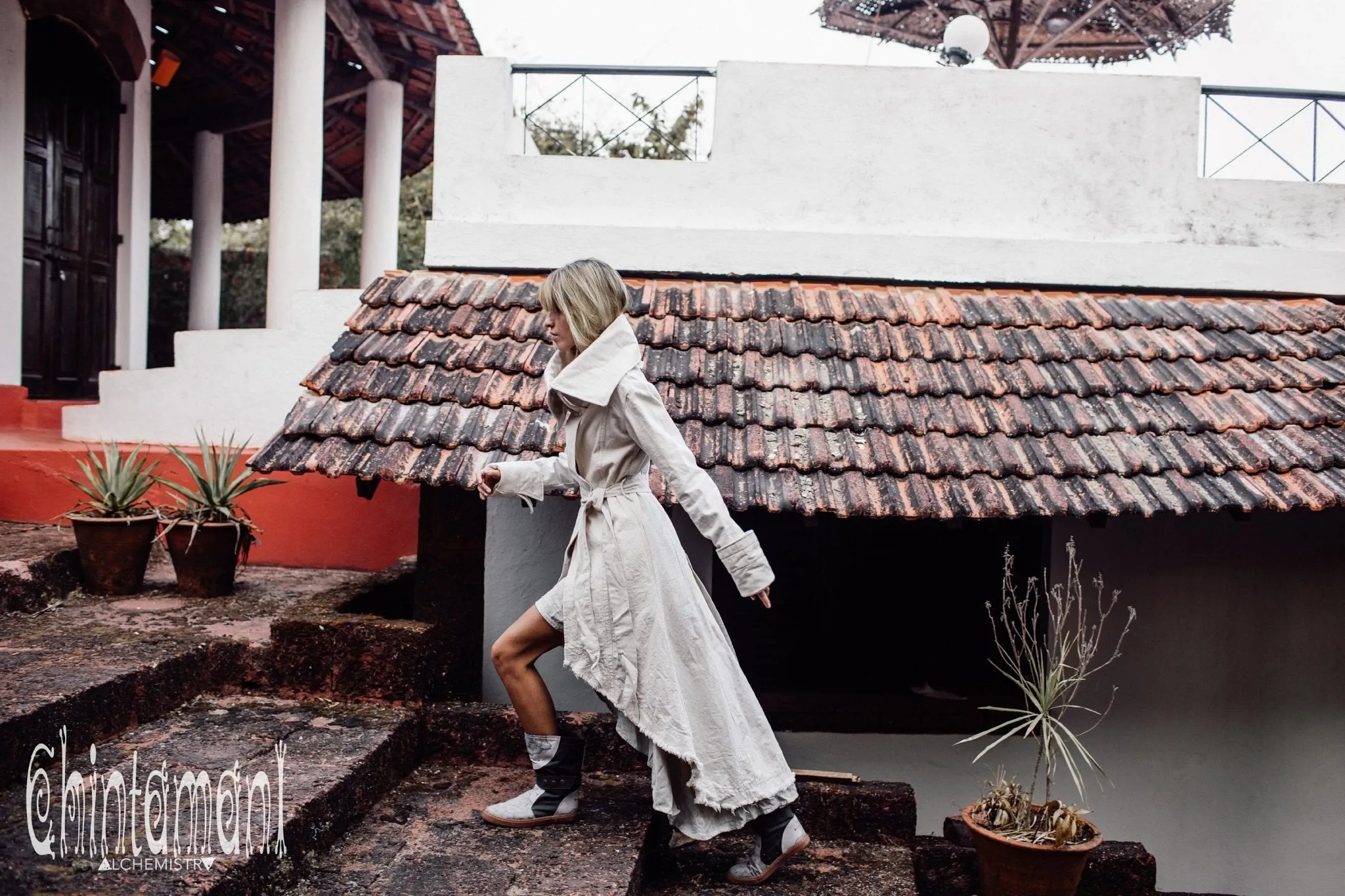 Cotton Canvas Bohemian Raw Coat