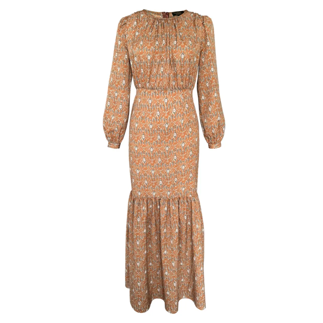Davina Maxi Dress - Brown Tribal