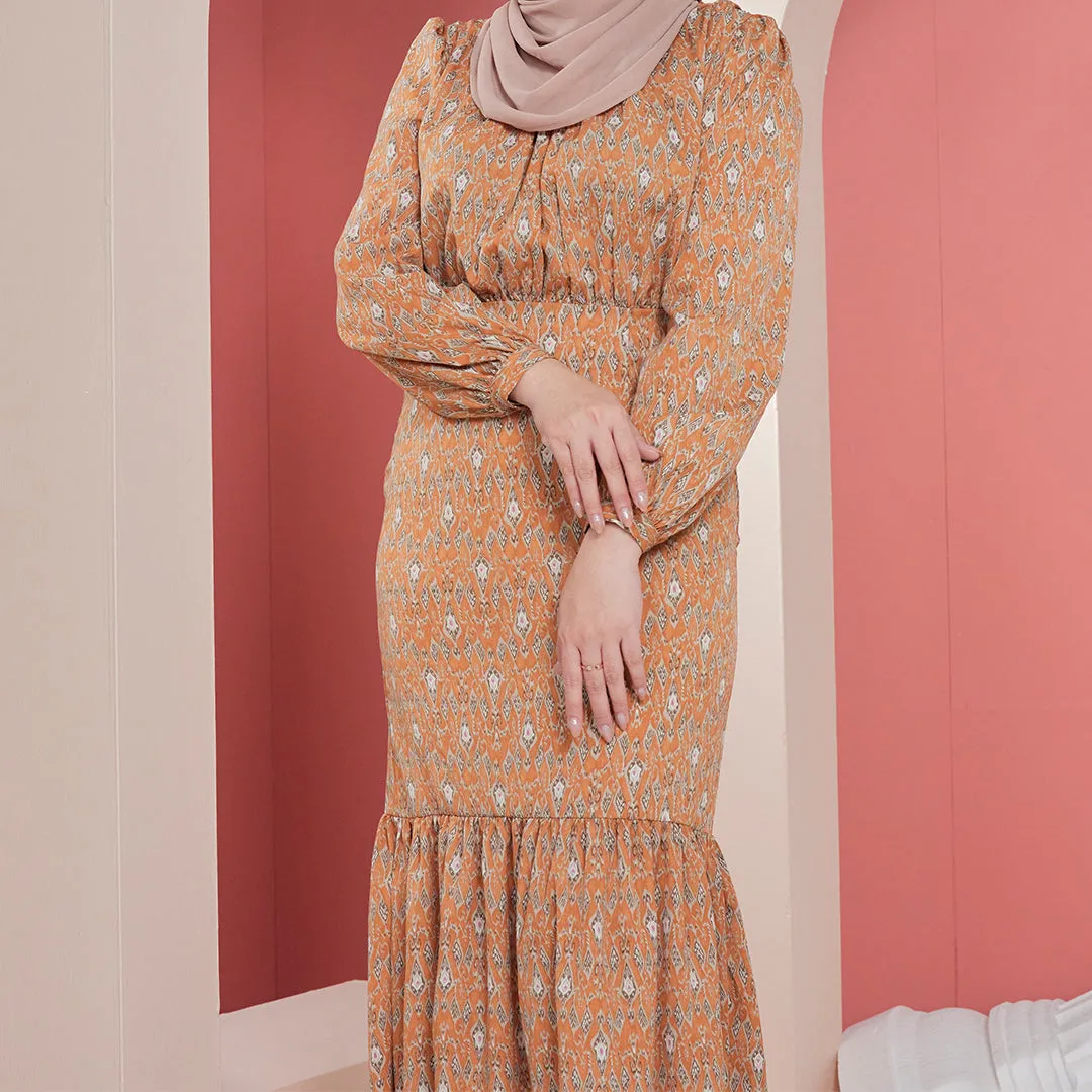 Davina Maxi Dress - Brown Tribal