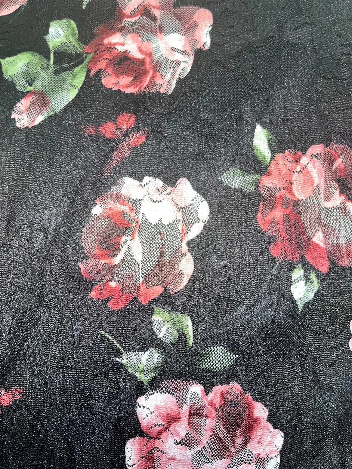 dress - Papillon black lace dress with pink&Maroon floral print