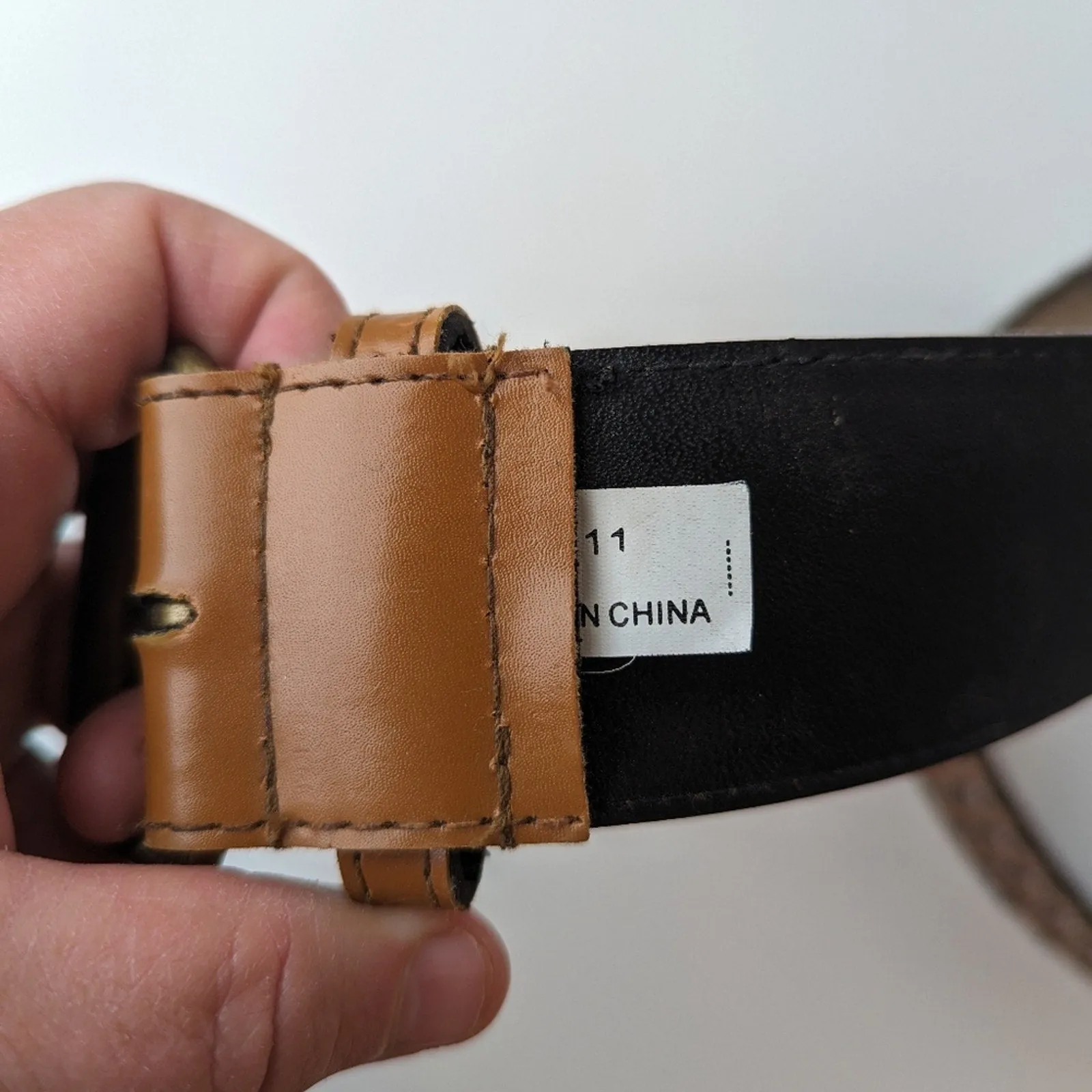 Faux Leather Studded Belt - 11