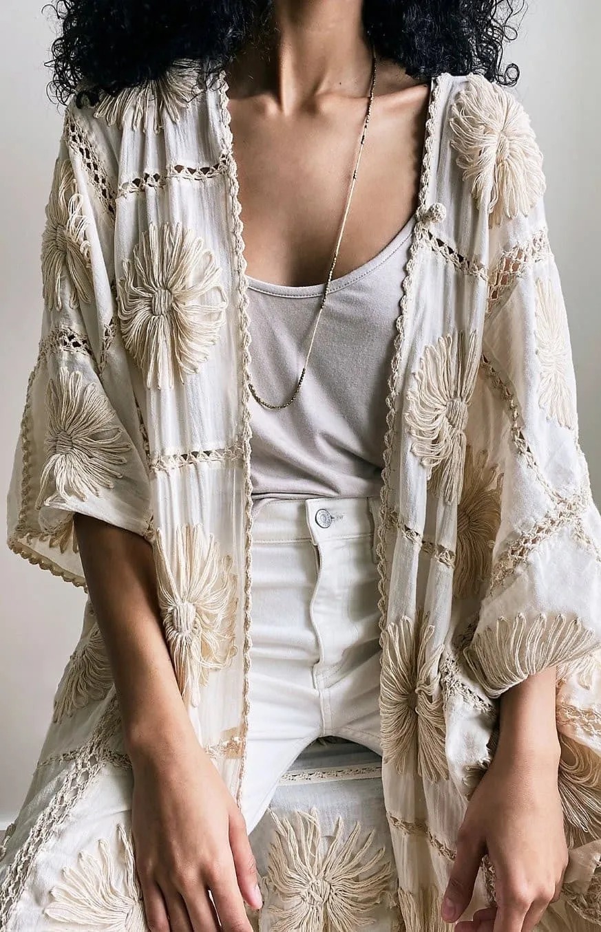 FLORA HAND CROCHET KIMONO DUSTER