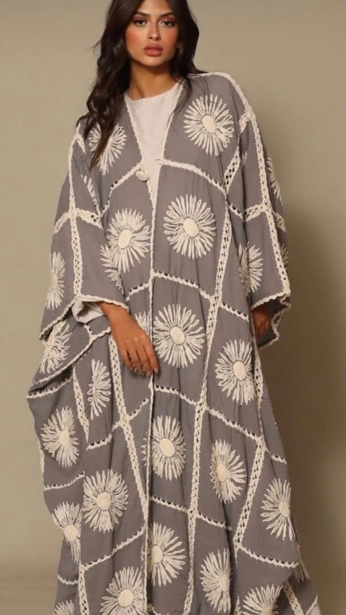FLORA HAND CROCHET KIMONO DUSTER