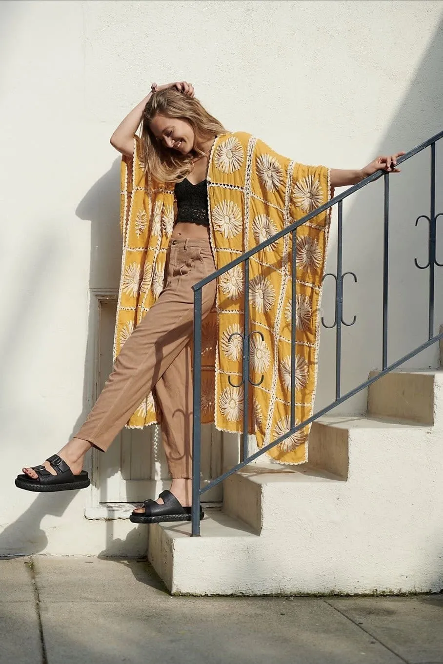 FLORA HAND CROCHET KIMONO DUSTER