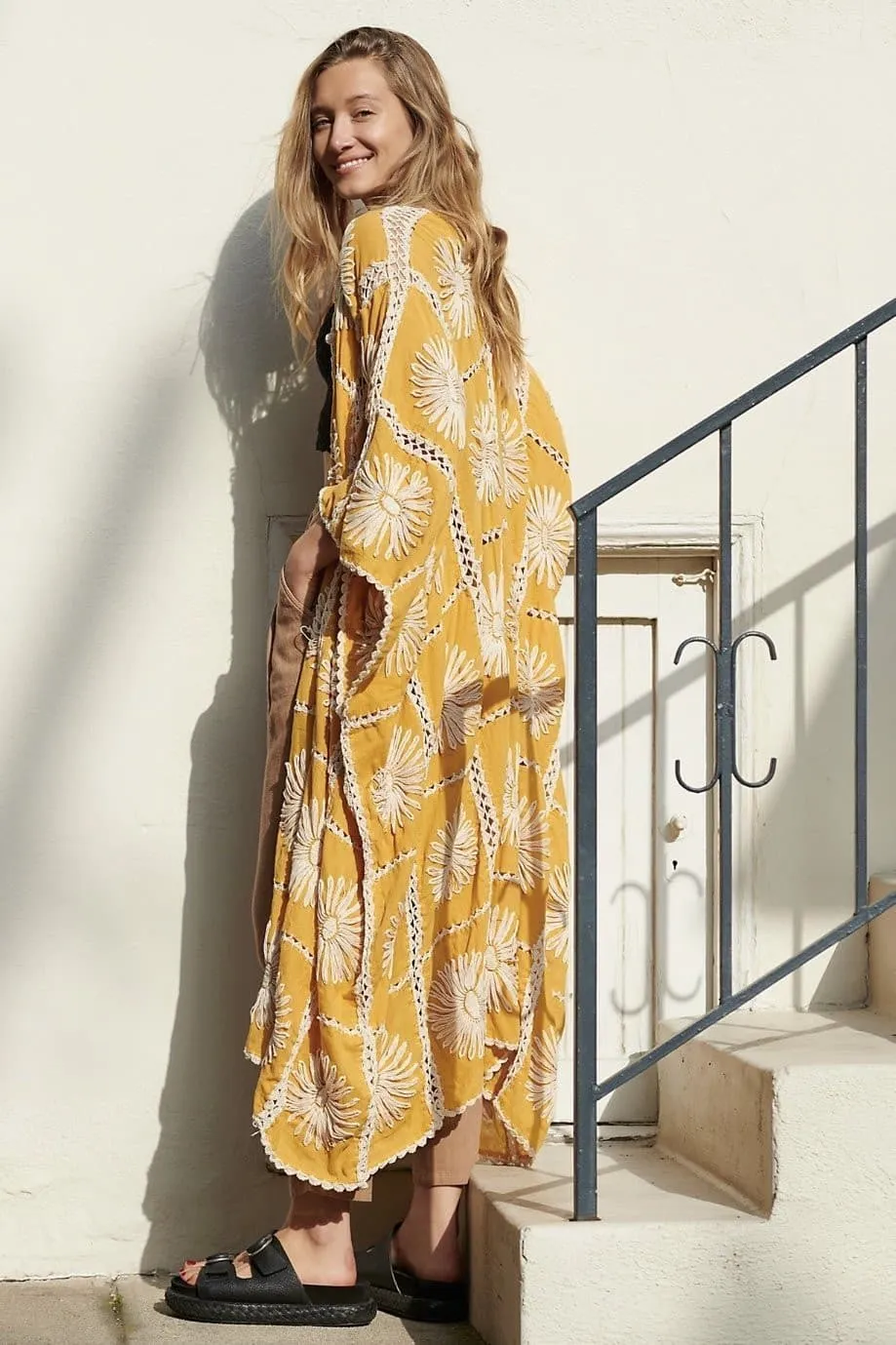 FLORA HAND CROCHET KIMONO DUSTER