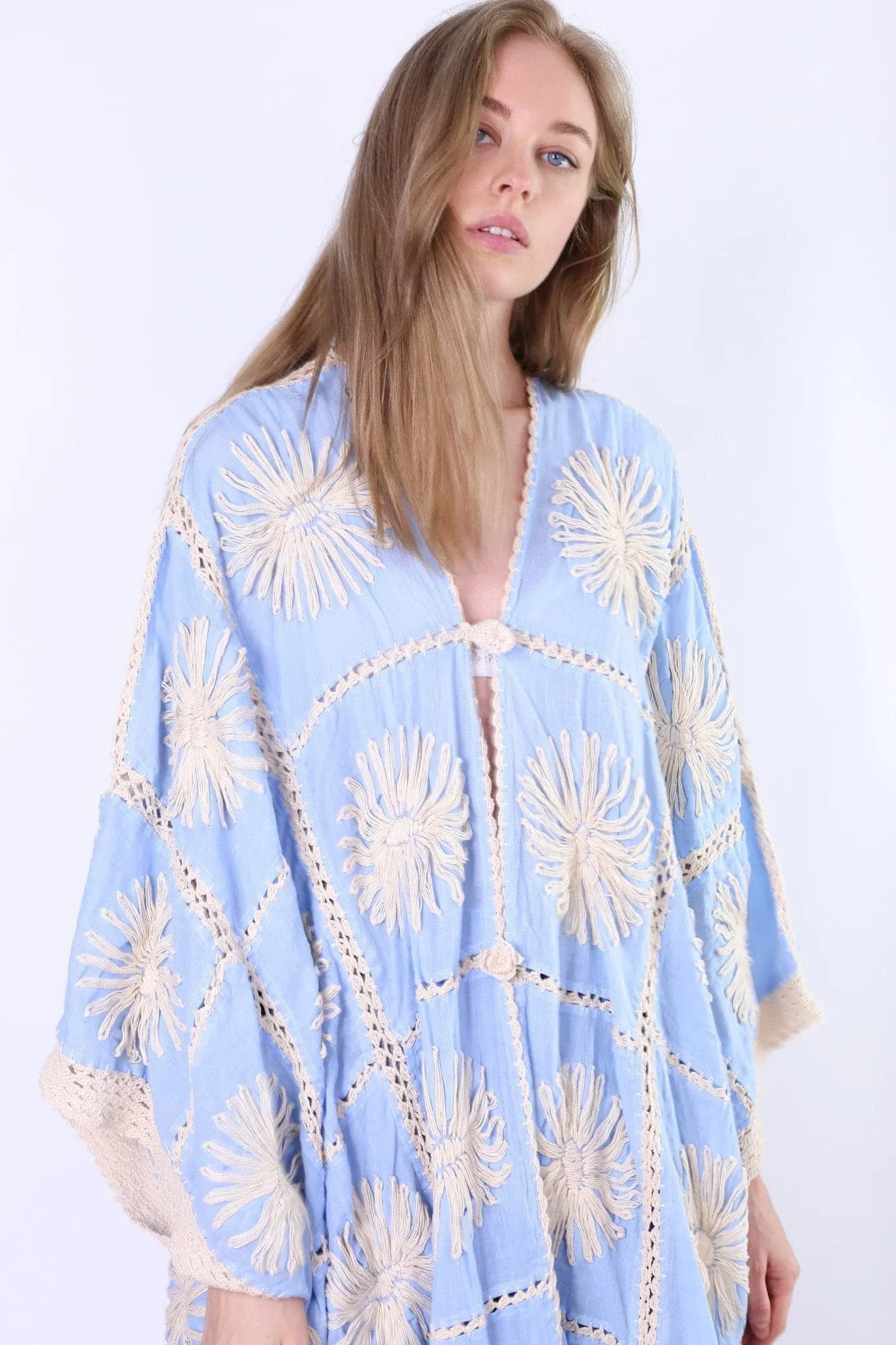 FLORA HAND CROCHET KIMONO DUSTER
