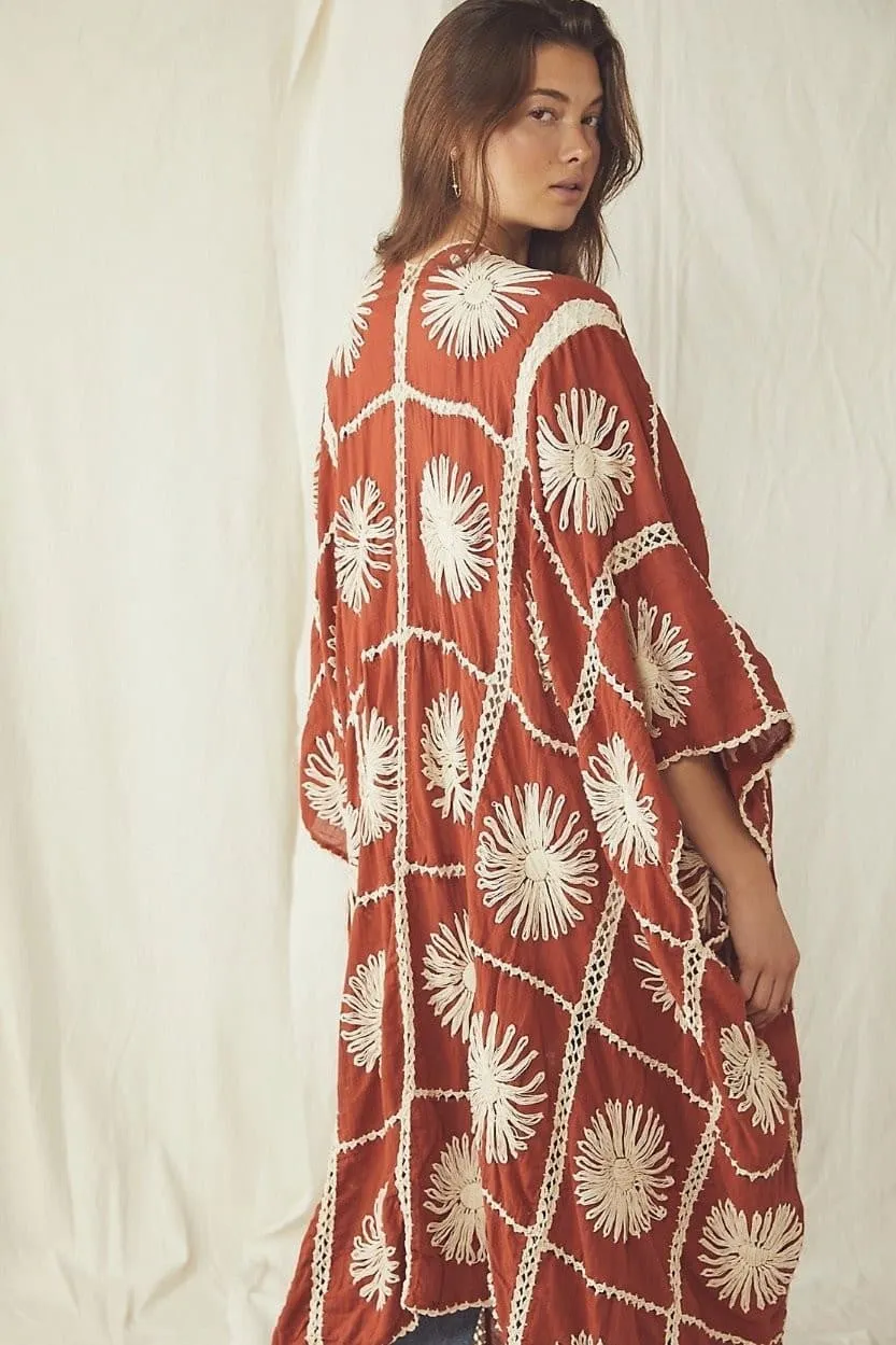 FLORA HAND CROCHET KIMONO DUSTER