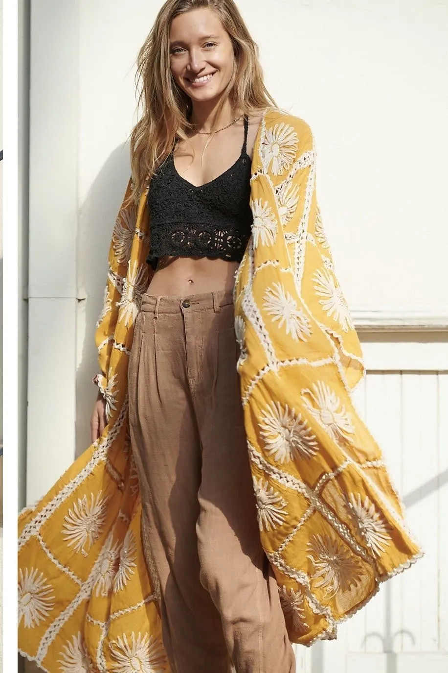 FLORA HAND CROCHET KIMONO DUSTER