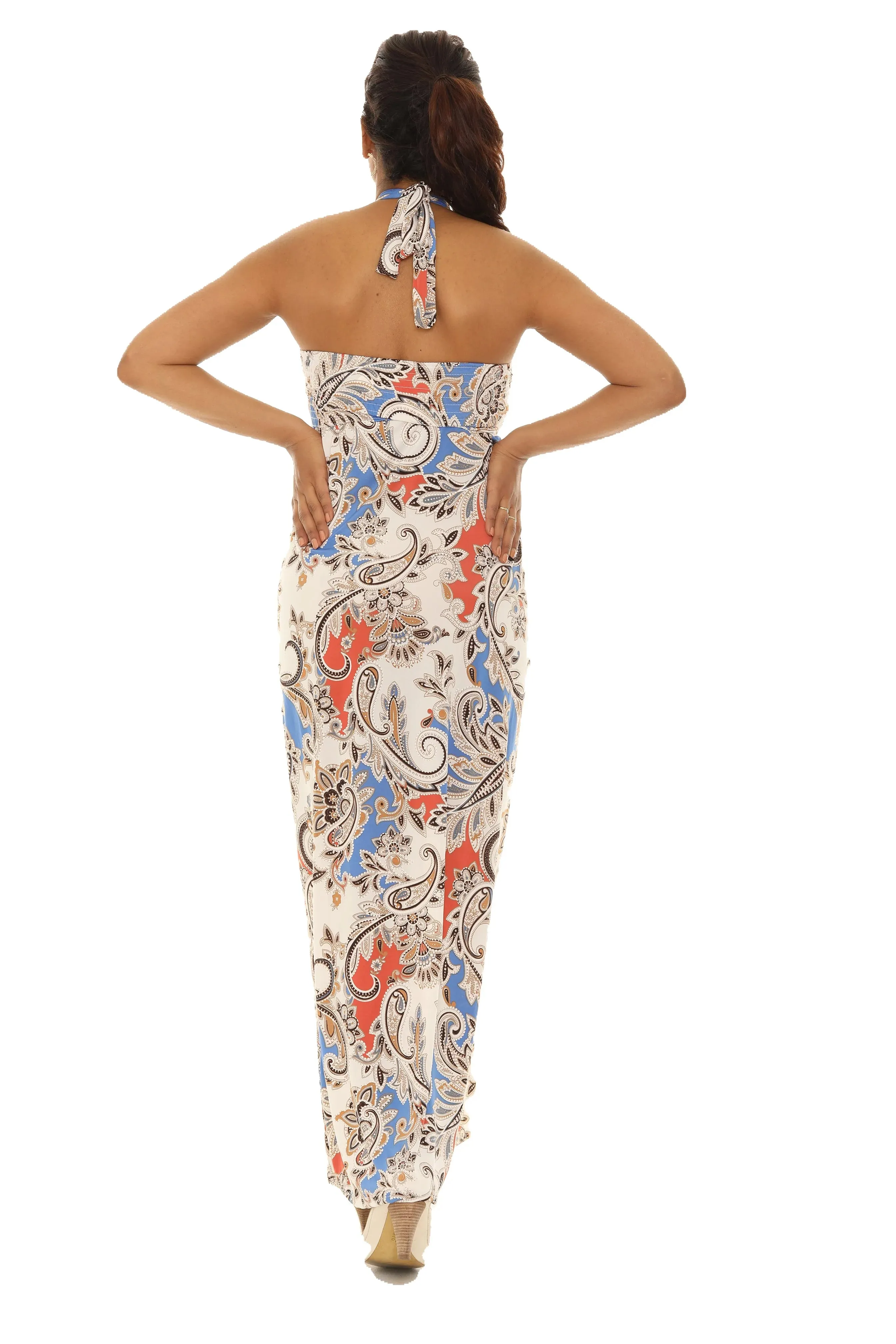 Floral Paisley Halter Maxi