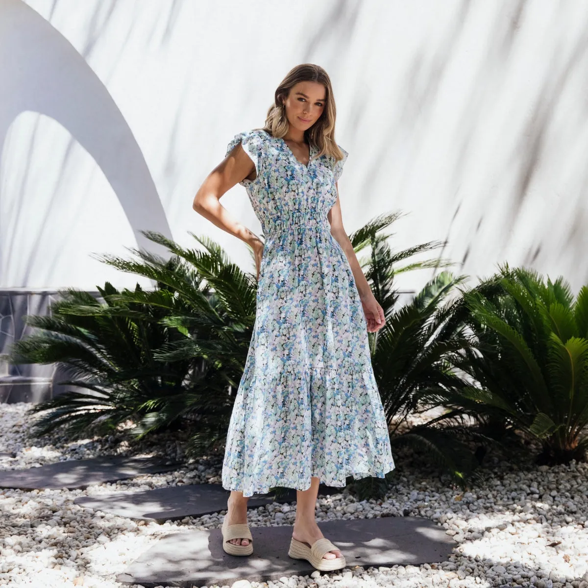 Foxwood Rosette Floral Maxi Dress (Multi)