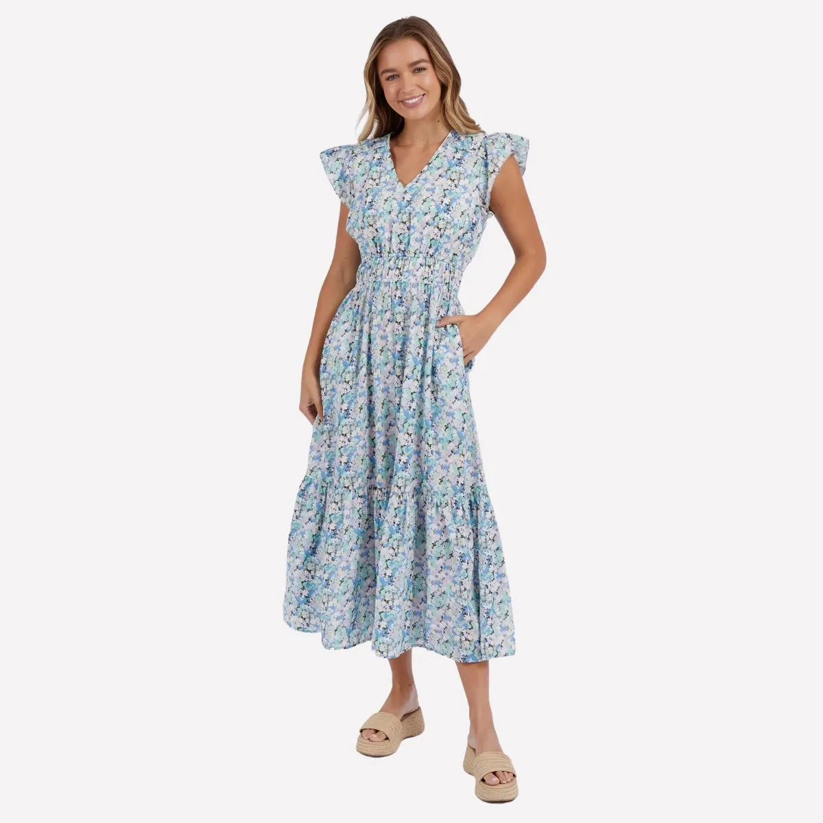 Foxwood Rosette Floral Maxi Dress (Multi)
