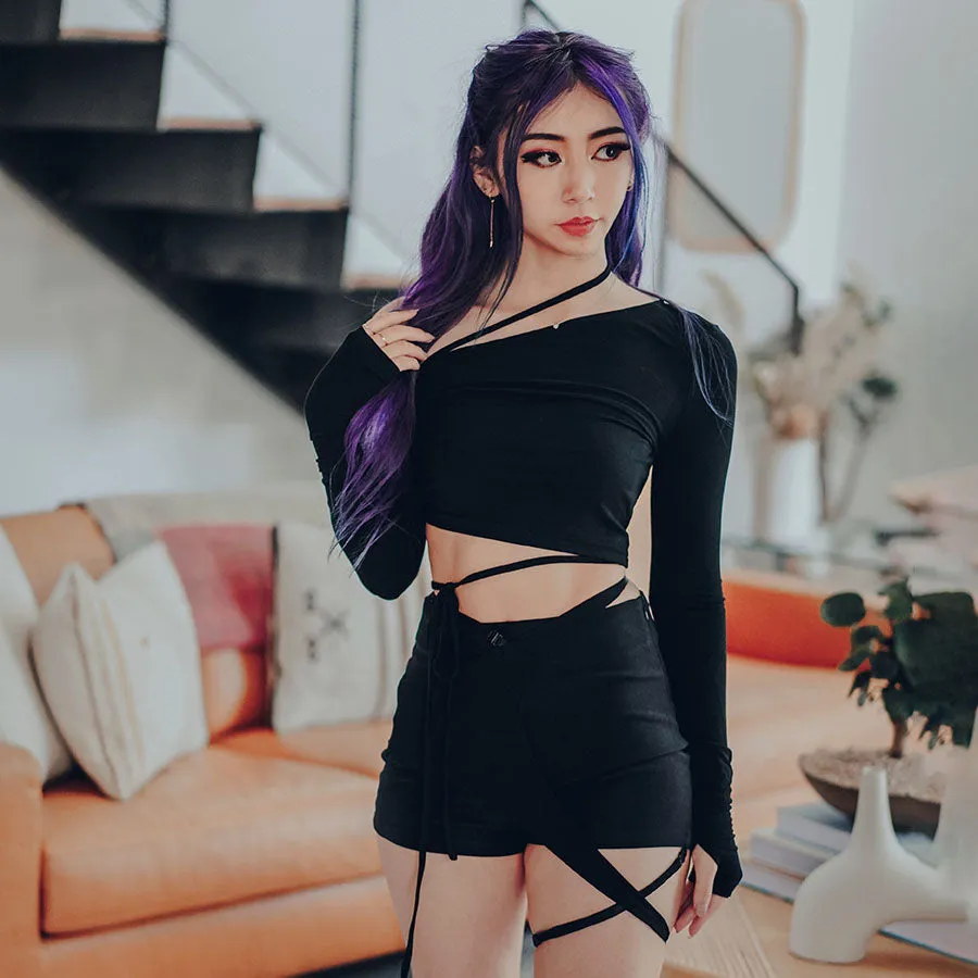 Genmaicha Asymmetrical Tie Strap Top