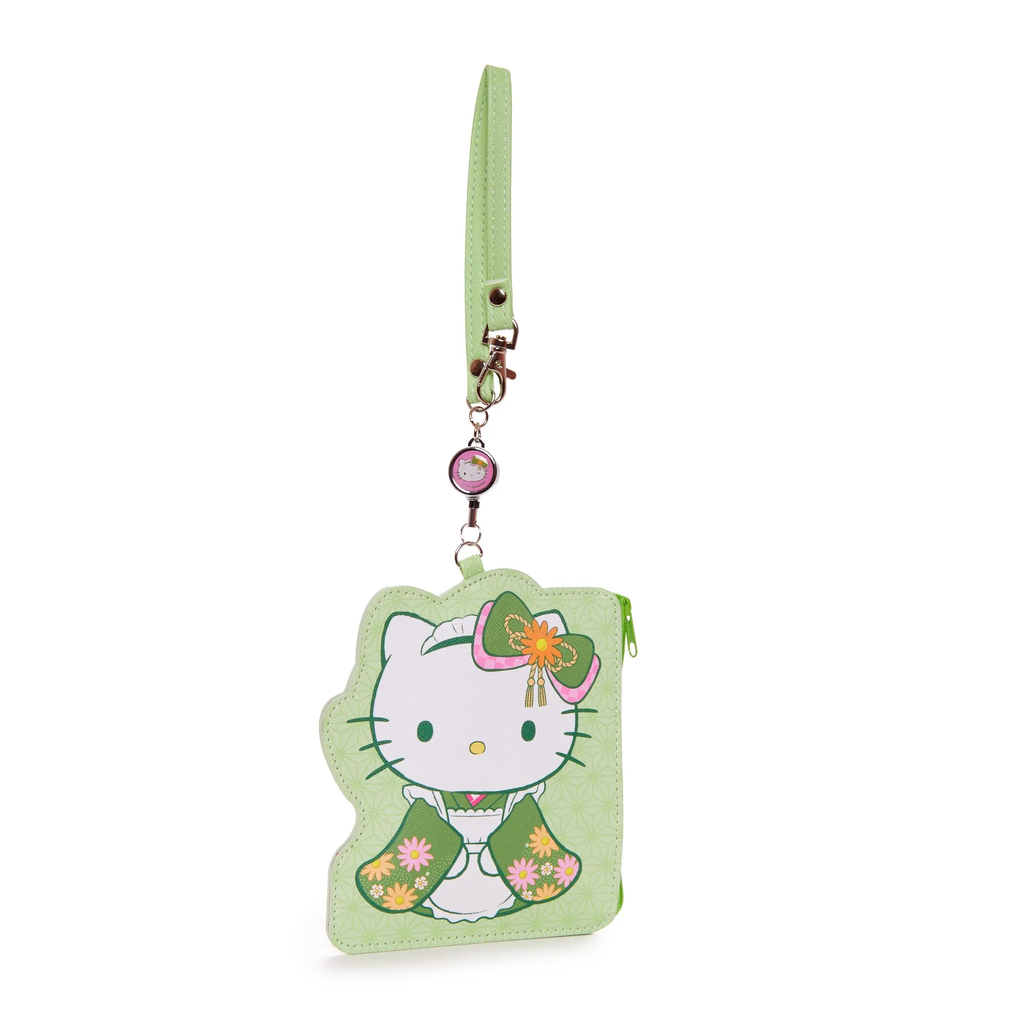 Hello Kitty Card Case with Key Reel (Matcha Sweets Series)
