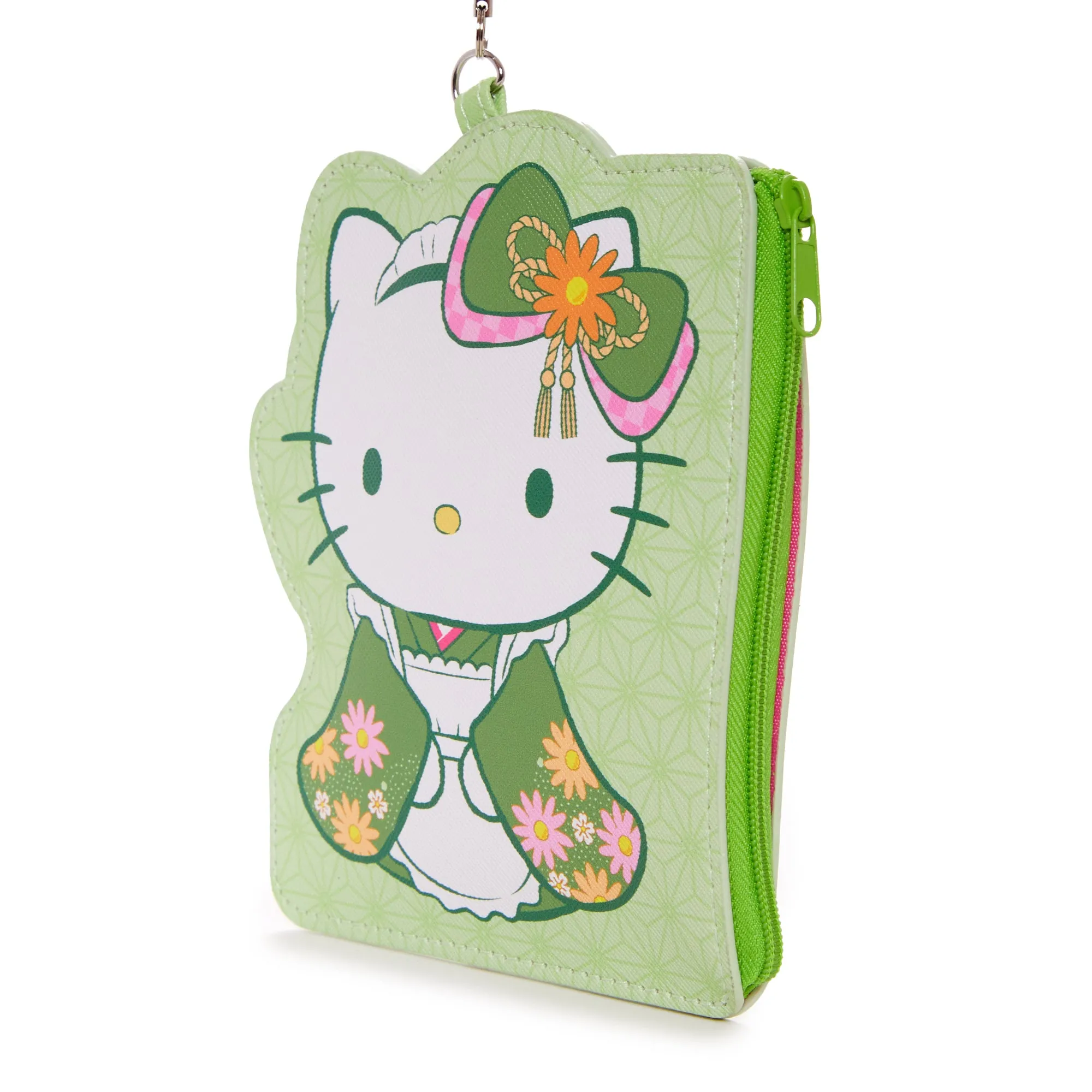 Hello Kitty Card Case with Key Reel (Matcha Sweets Series)