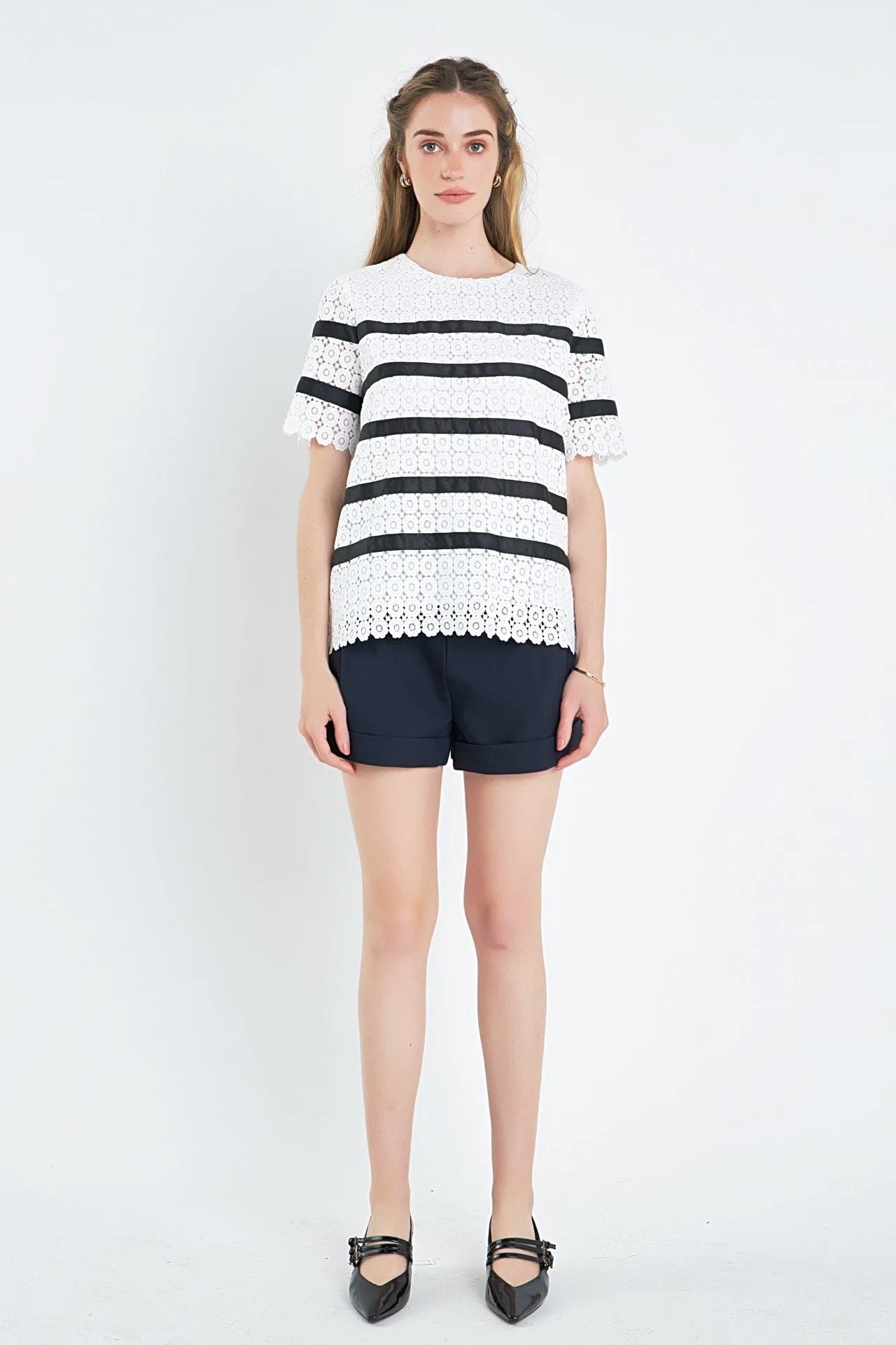 Lace Striped Top