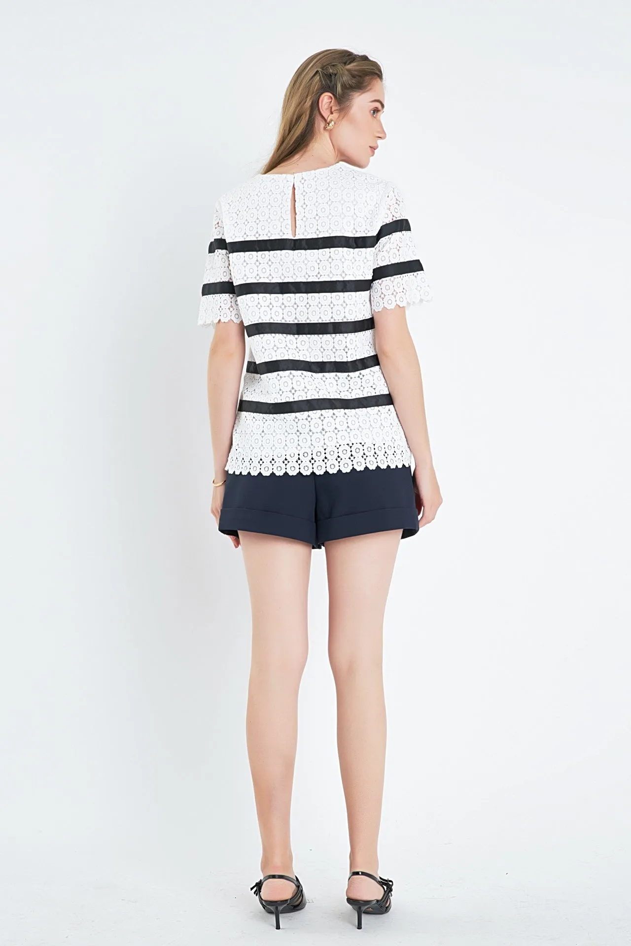 Lace Striped Top