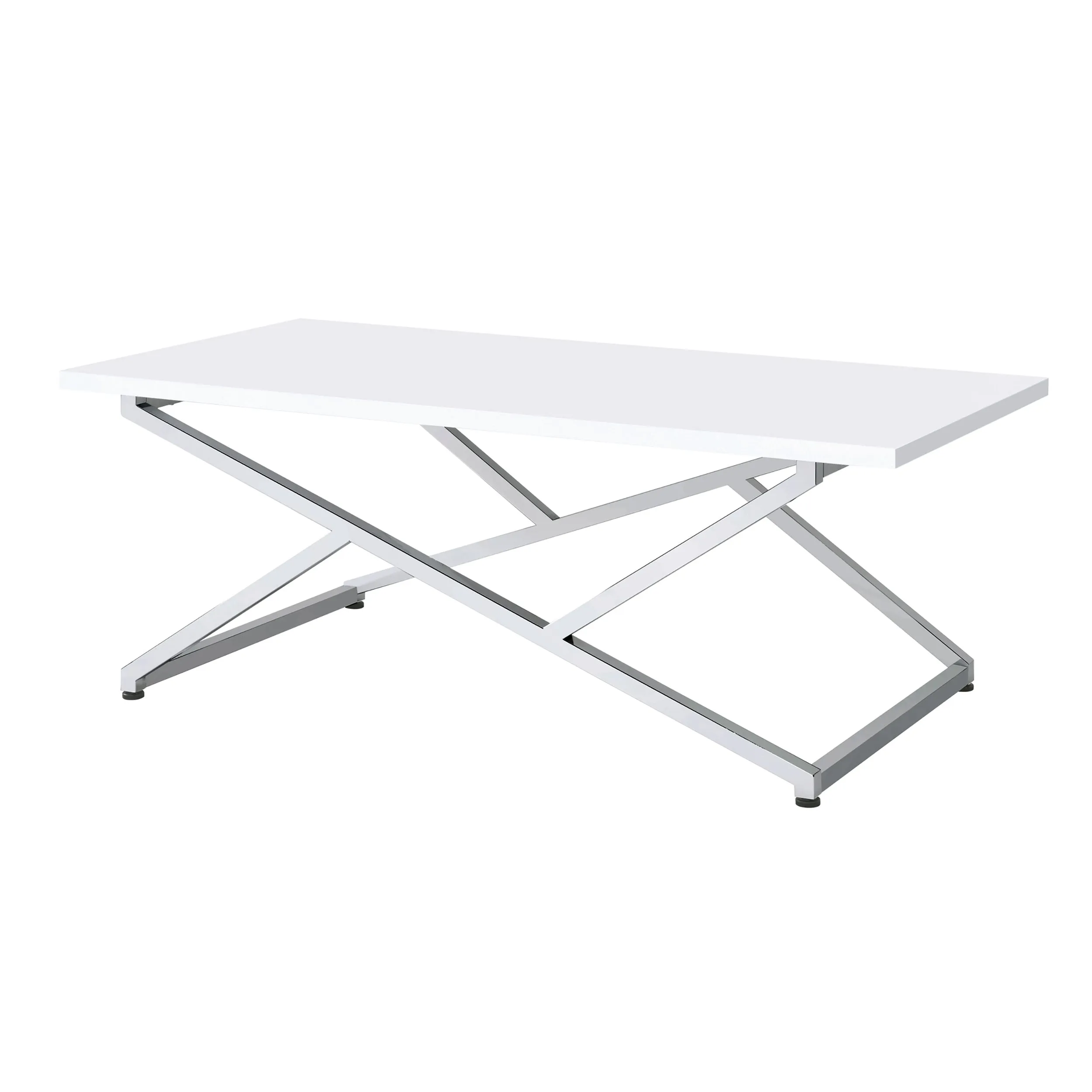 Lovelace Glam High Gloss White 2-Piece Coffee Table Set