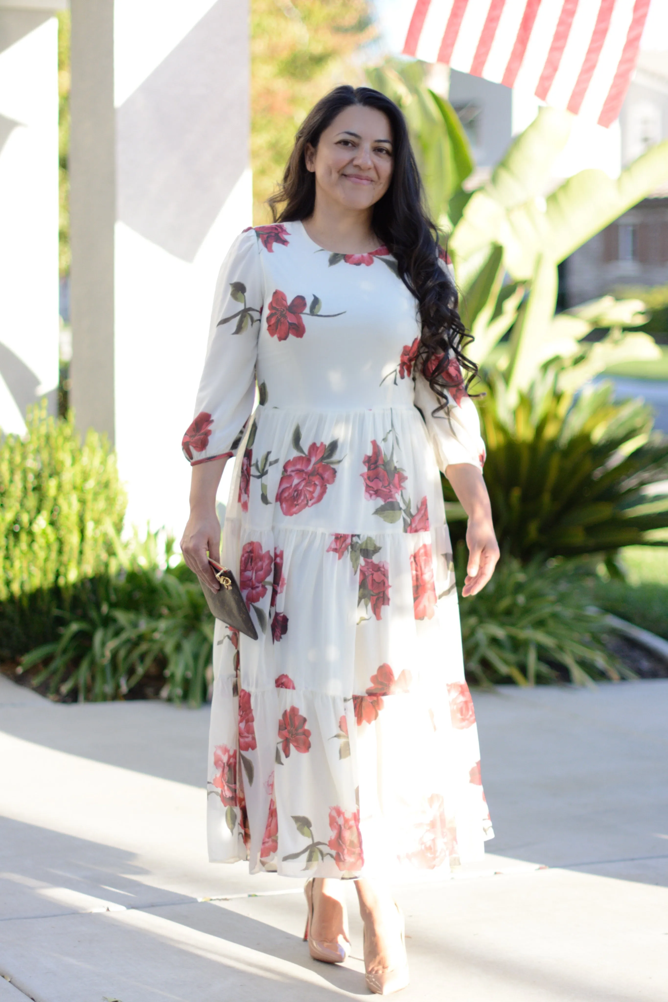 Marbella Ivory Rose Maxi Dress