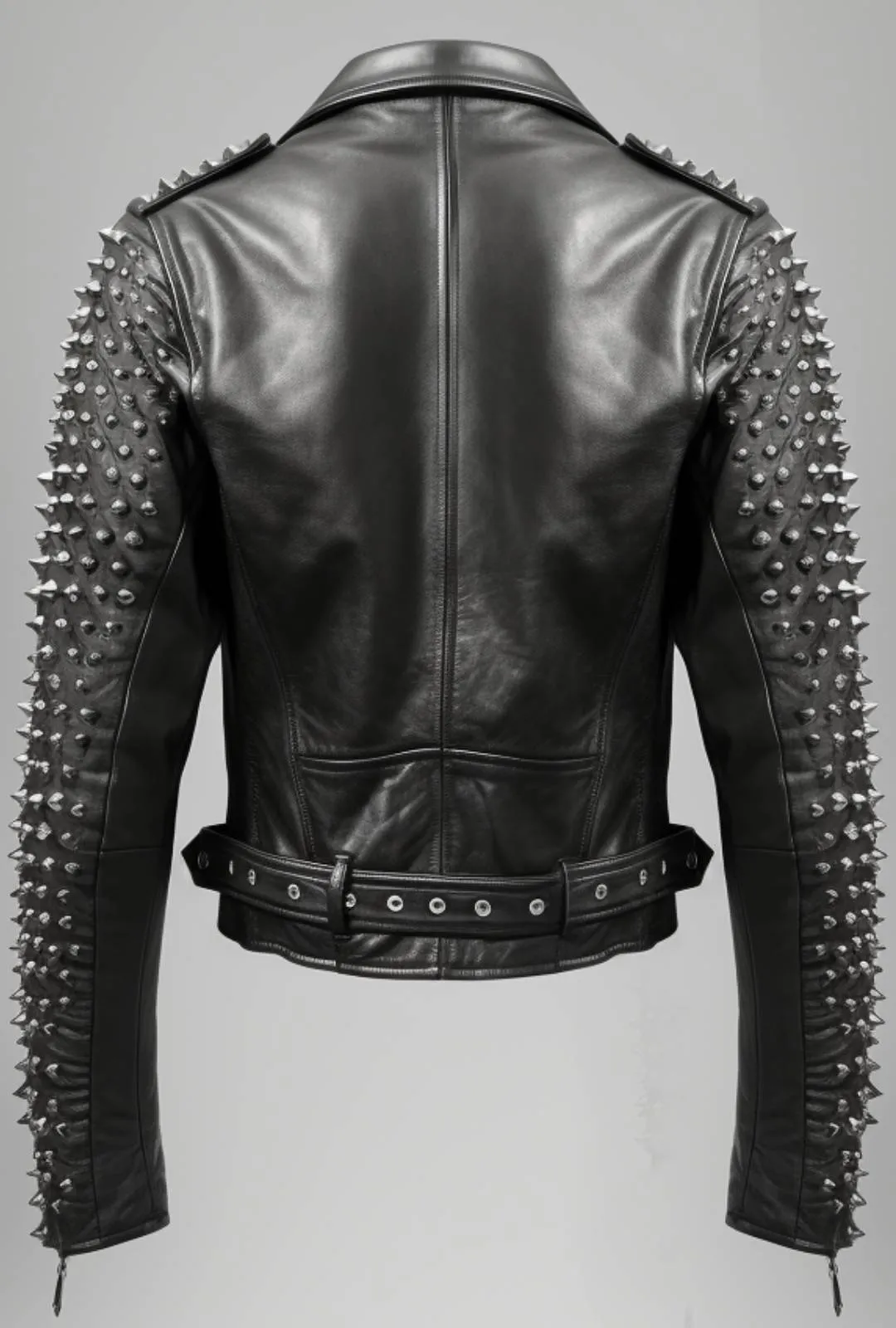 Men Black Studded Biker Stylish Leather Jacket - Biker Leather Jacket