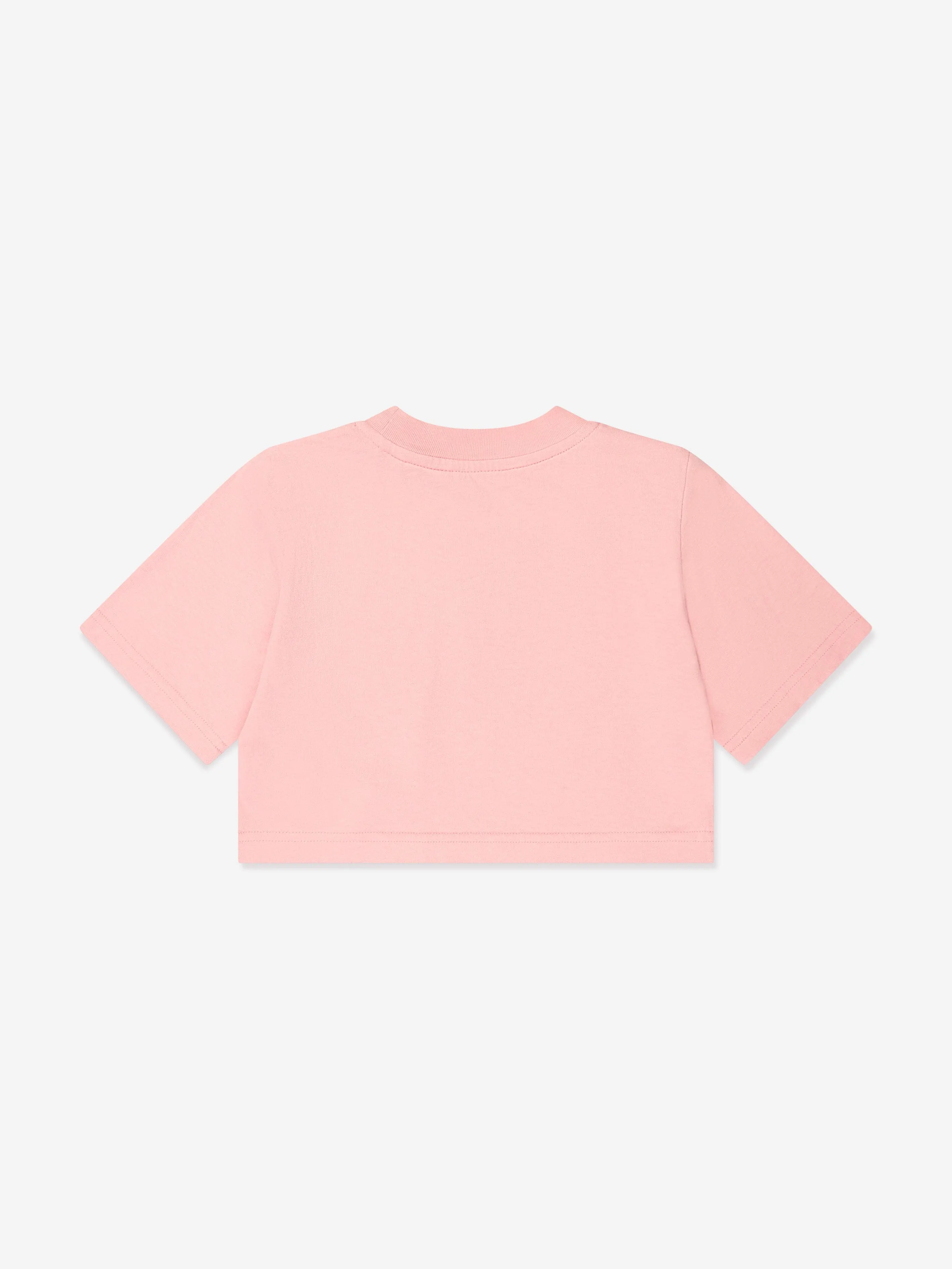 Palm Angels Girls Bear Cropped T-Shirt in Pink