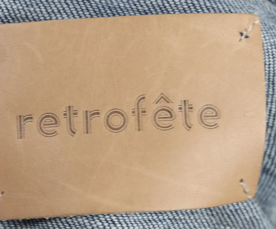 Retrofete Blue Denim Puffed Shoulder Jacket sz 0