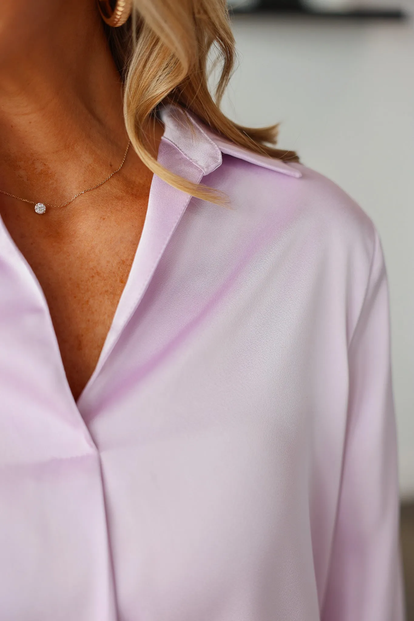 Satin Blouse - Lilac