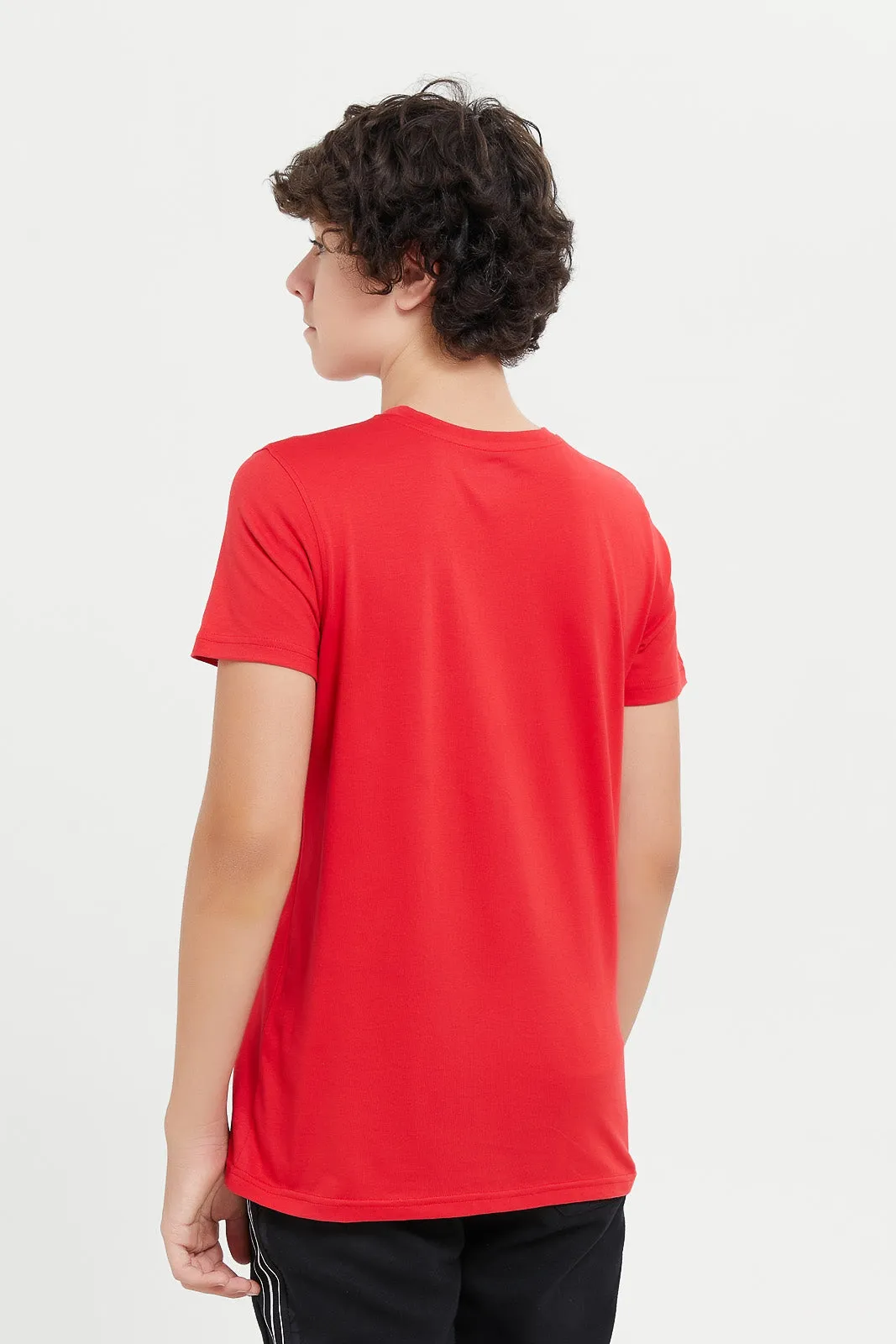 Senior Boys Red Spiderman Print T-Shirt