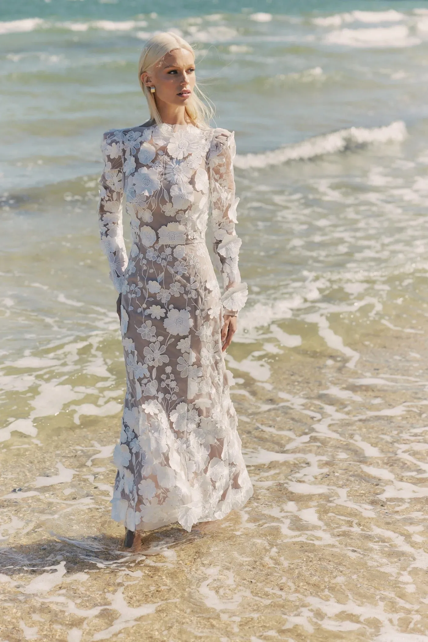 Shannon Floral Midi Dress - White