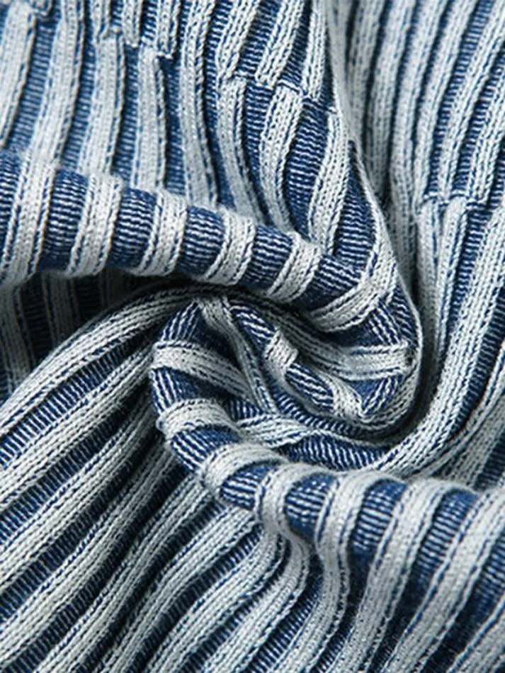 Stripe Zipper Cardigan Knit