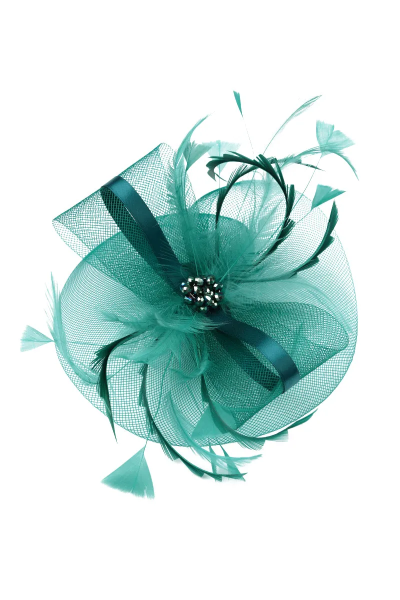 Teal Green Bead Fascinator