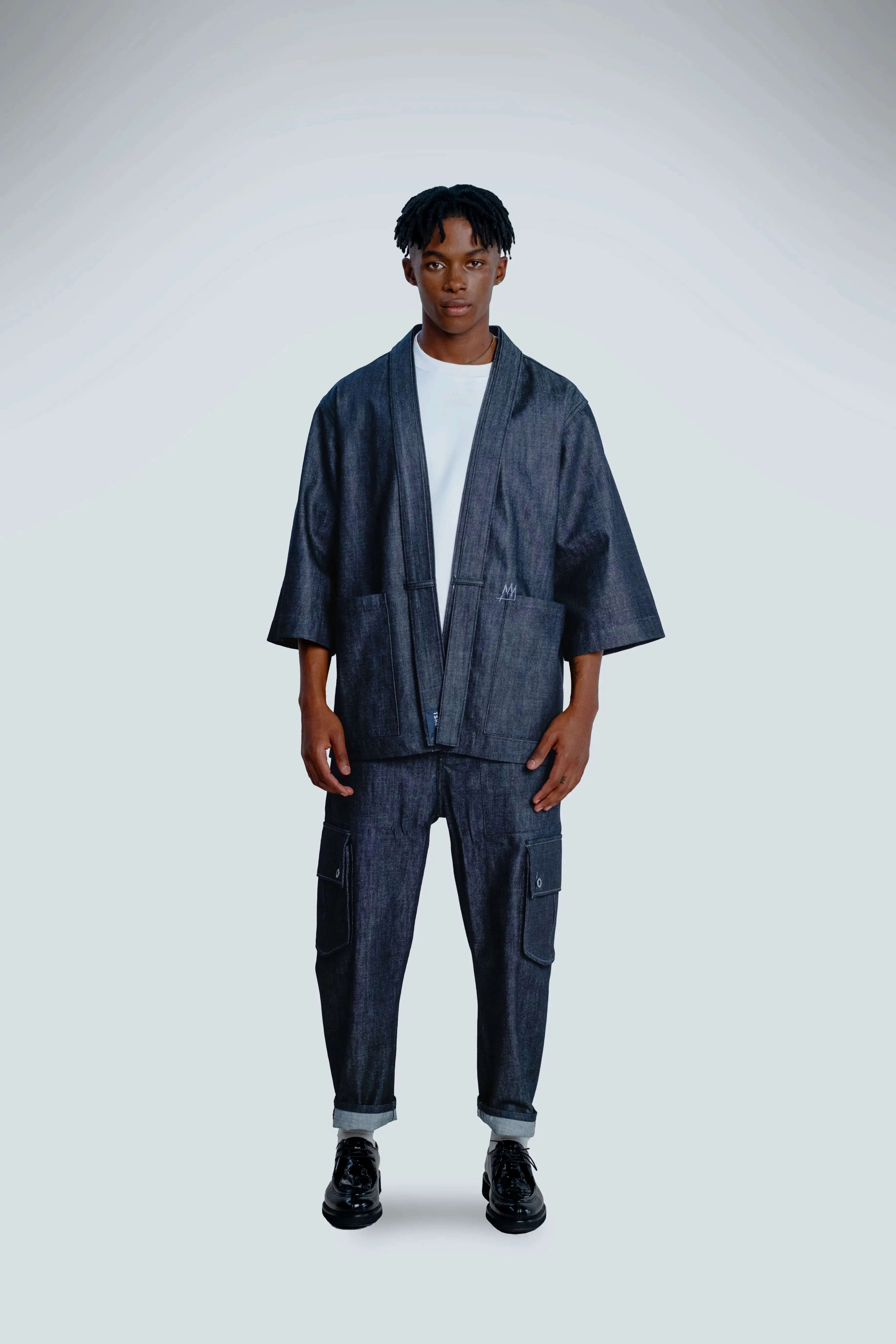 TSHEPO KIMONO, SILVER BLUE
