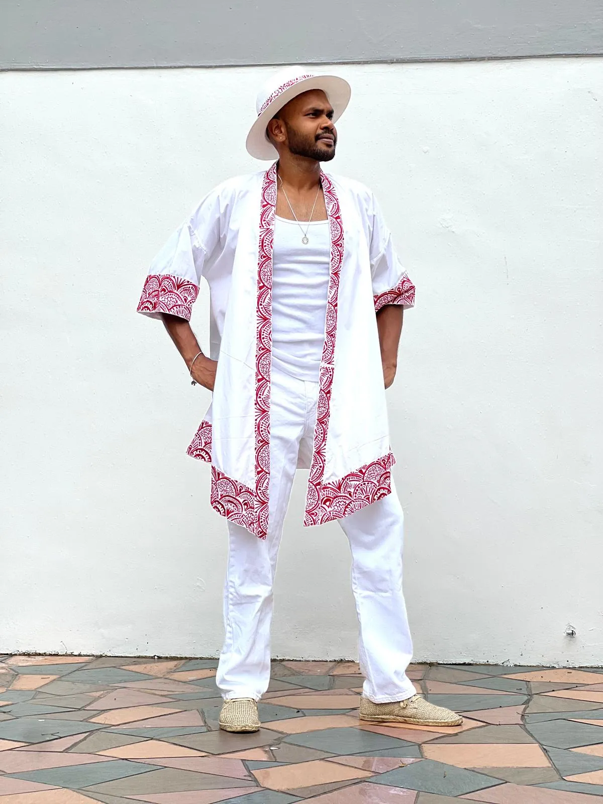 White Embroidered Robe Kimono