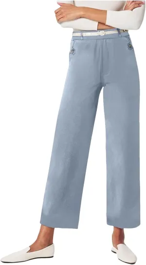 White Jeans Plus Size Women Linen Pants Women Petite Cropped Wide Leg Jeans for Women Palazzo Womens Jeans high Waisted Loose Todays Jeggings Tights Pantalones para Mujer Tummy Control Office